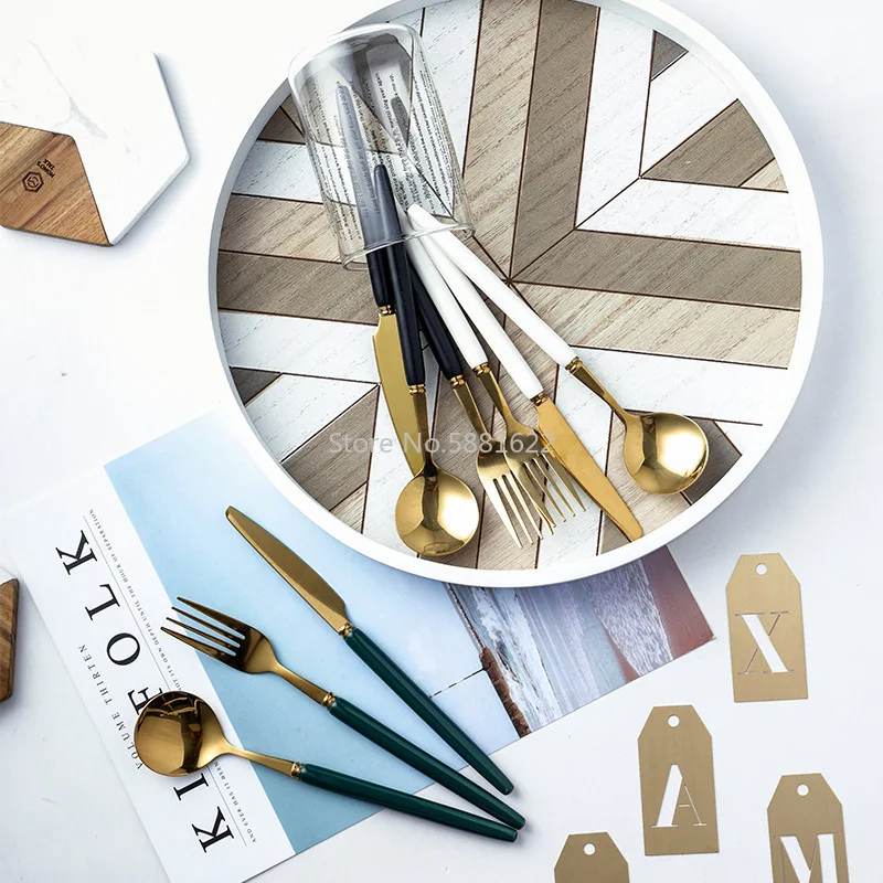 Набор столовой посуды из пищевой керамики столовые приборы нержавеющей стали 304