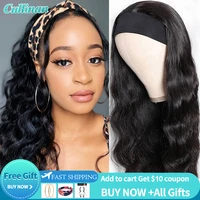 headband wig human hair body wave scarf brazilian womens wigs 10 26 new arrival 100 remy hair natural color drop shipping