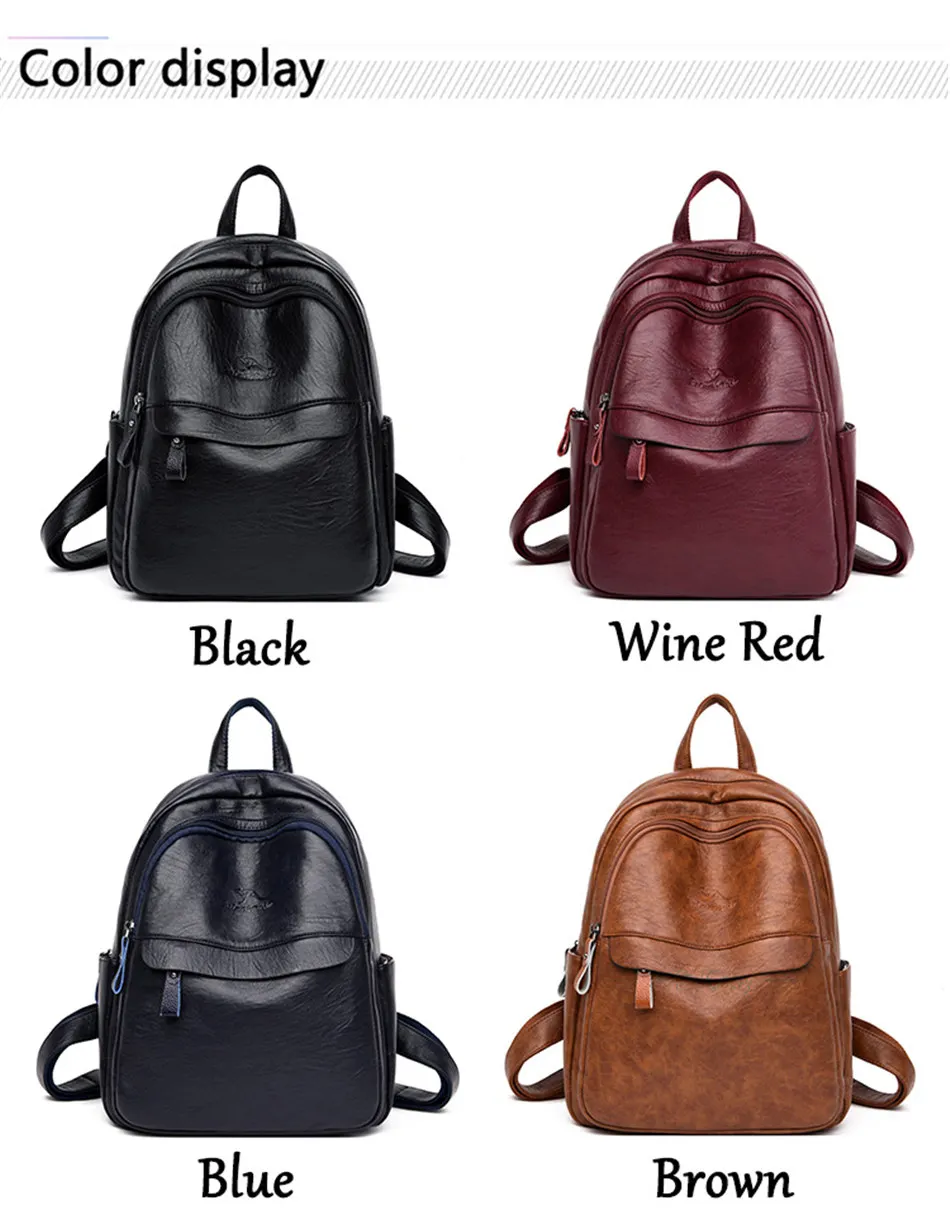 Женский кожаный рюкзак женский рюкзак для путешествий mochila feminina sac a dos femme школьные рюкзаки для подростков девочек опрятная сумка на плечо
