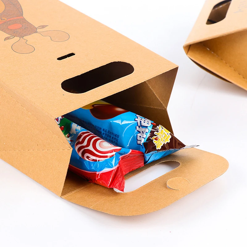 Крафт-бумага Рождественская упаковка коробка для закусок и конфет подарочная