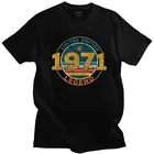 Классическая мужская футболка в винтажном стиле Легенда 1971 Ограниченная серия Футболка короткий рукав 100% хлопковая летняя 50th подарок на день рождения футболки