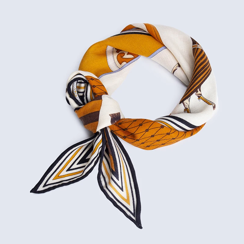 

Luxury brand CC scarf fashion silk double-layer double-sided exquisite printing thin ribbon ladies temperament WJ20048HF