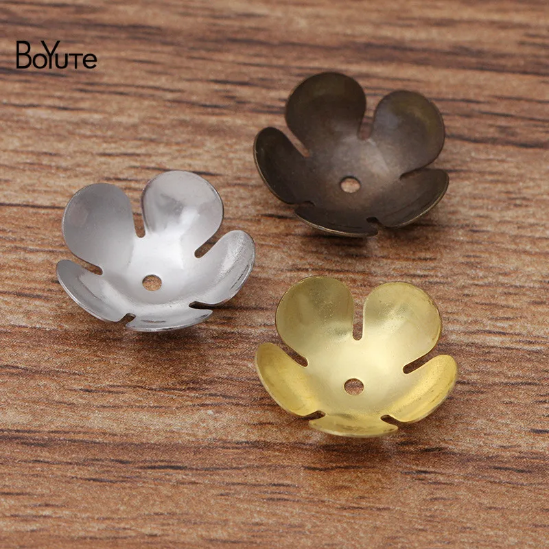 BoYuTe 100 шт. 16 мм филигранные латунные Плавающие Подвески с цветком Diy Ювелирные