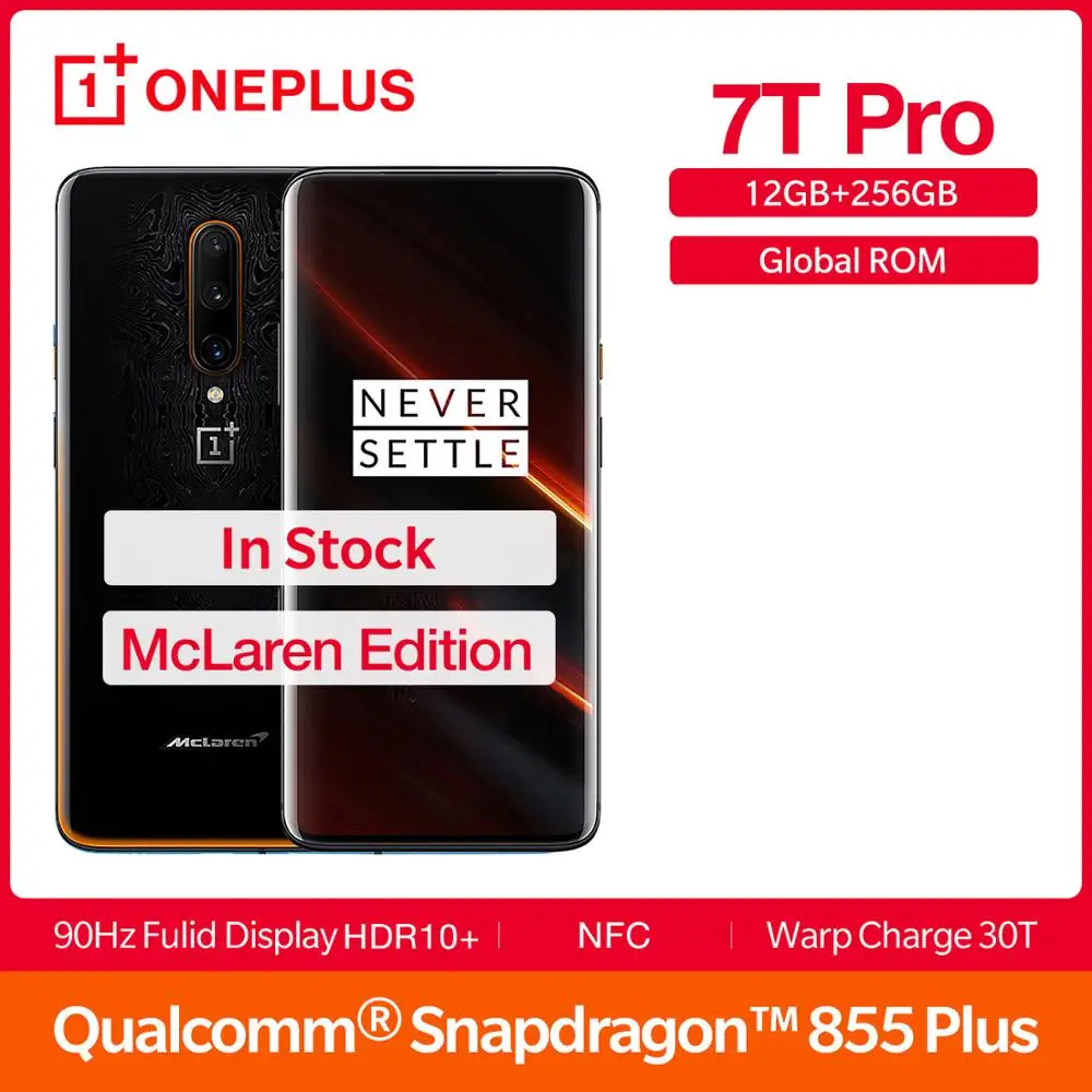 OnePlus 7T Pro смартфон с глобальной прошивкой 12 Гб 256 ГБ Snapdragon 855 Plus 90 Гц AMOLED 6 67 дюйма NFC
