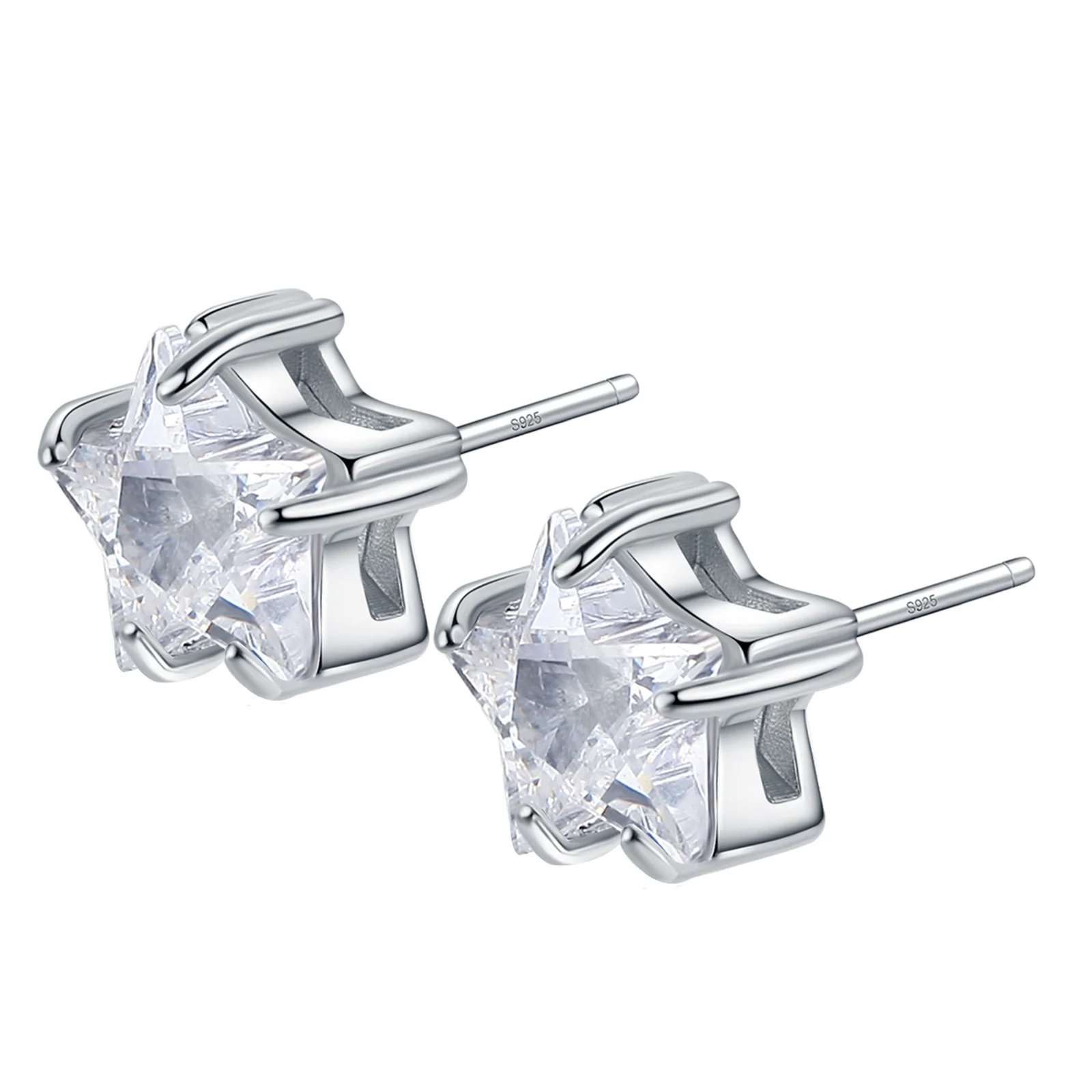 

2021 New 925 Sterling Silver Earrings Shinny Five-pointed Star Zircon Earring Women New Year's Gift Anniversary Jewelry