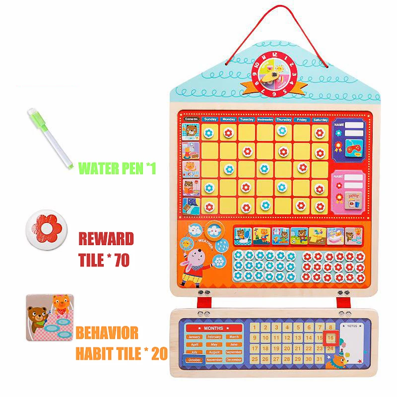 Новый деревянный магнитный календарь для награждения за активность расписание