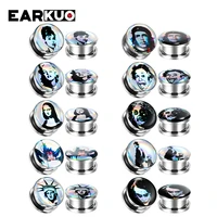 earkuo unique stainless steel film television character figure ear tunnels gauges body piercing jewelry earring expanders 2pcs