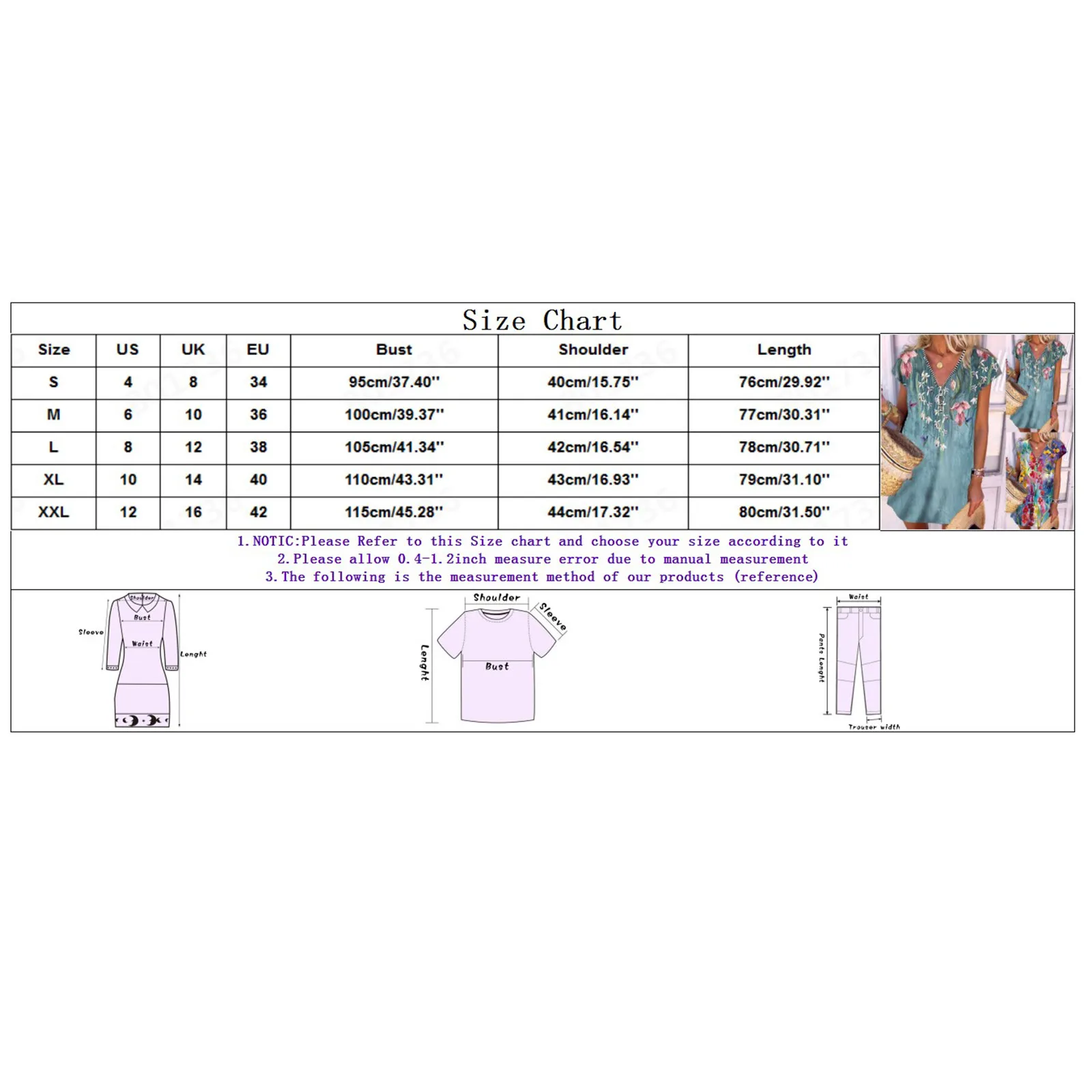 

Vintage Floral Dress Women's Summer Temperament Floral Print V-neck Zipper Casual Short-sleeved Mini Dress Damen Sommerkleid