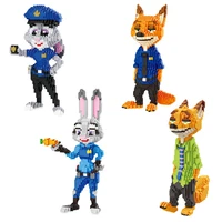 1250pcs zootopia building blocks cartoon officer rabbit judy hopps nick fox figures disney micro bricks toys for children