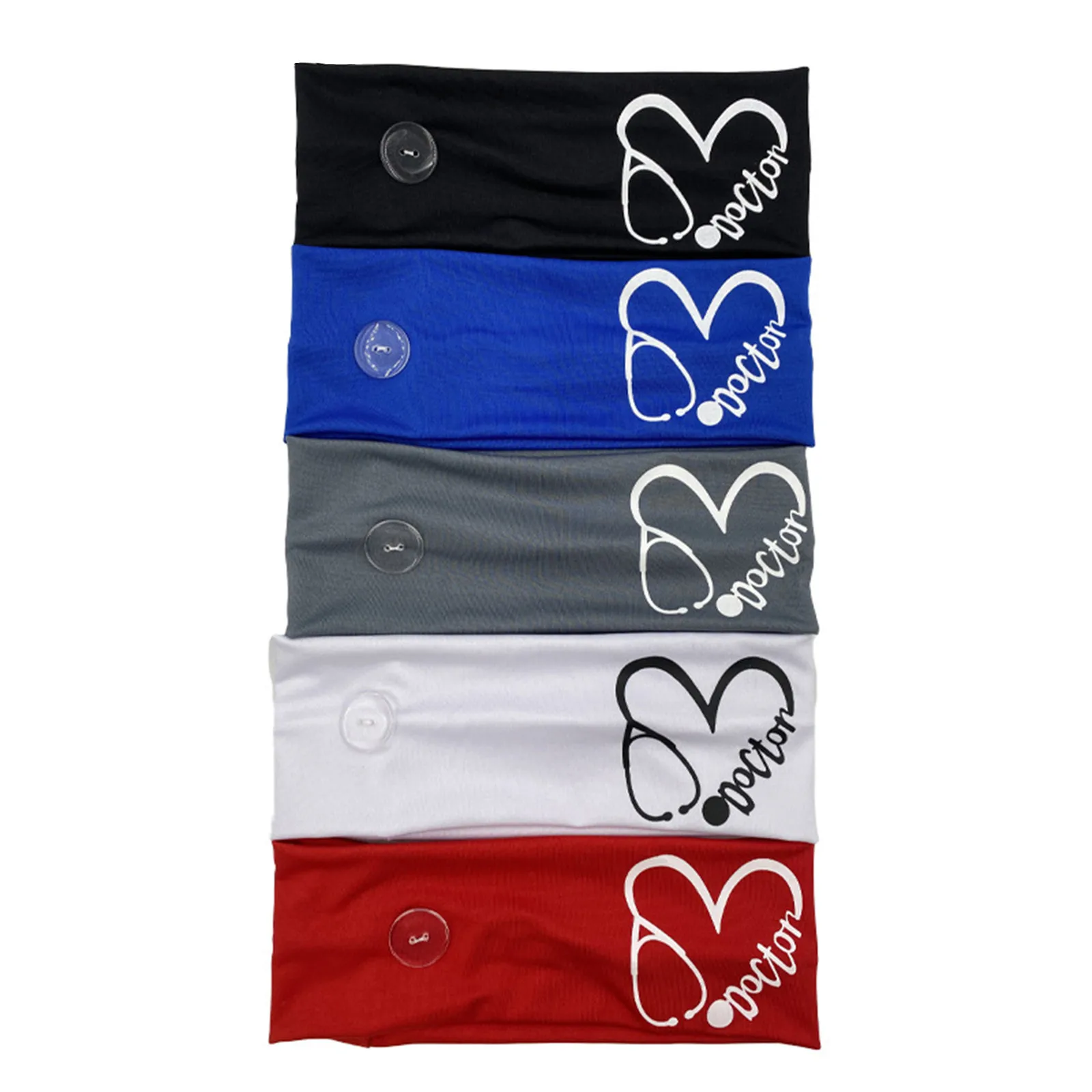 Модные эластичные с буквенным принтом повязка на голову застежкой пуговицу Йо ga