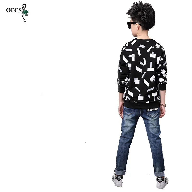 Розничная продажа новинка Весенняя футболка с длинным рукавом для мальчиков
