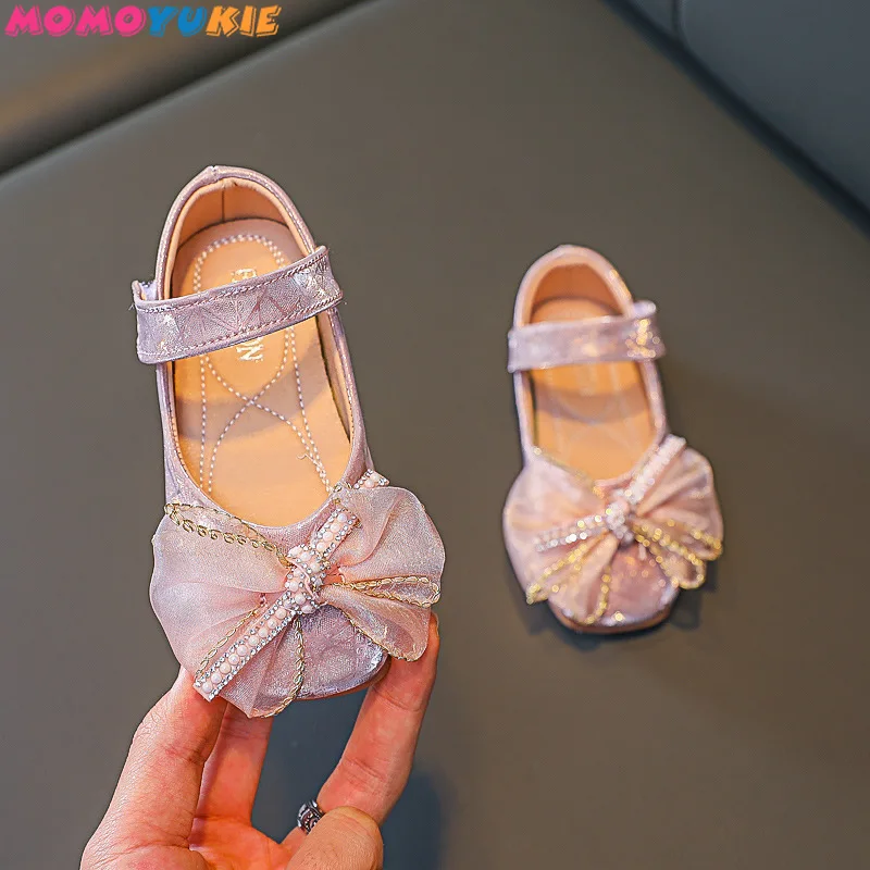 Zapatos de mariposa para ni&ntilde;as, zapatillas de princesa ostentosas a la moda, zapatos planos antideslizantes con cuentas de cadena para baile, Oto&ntilde;o, 2021-2