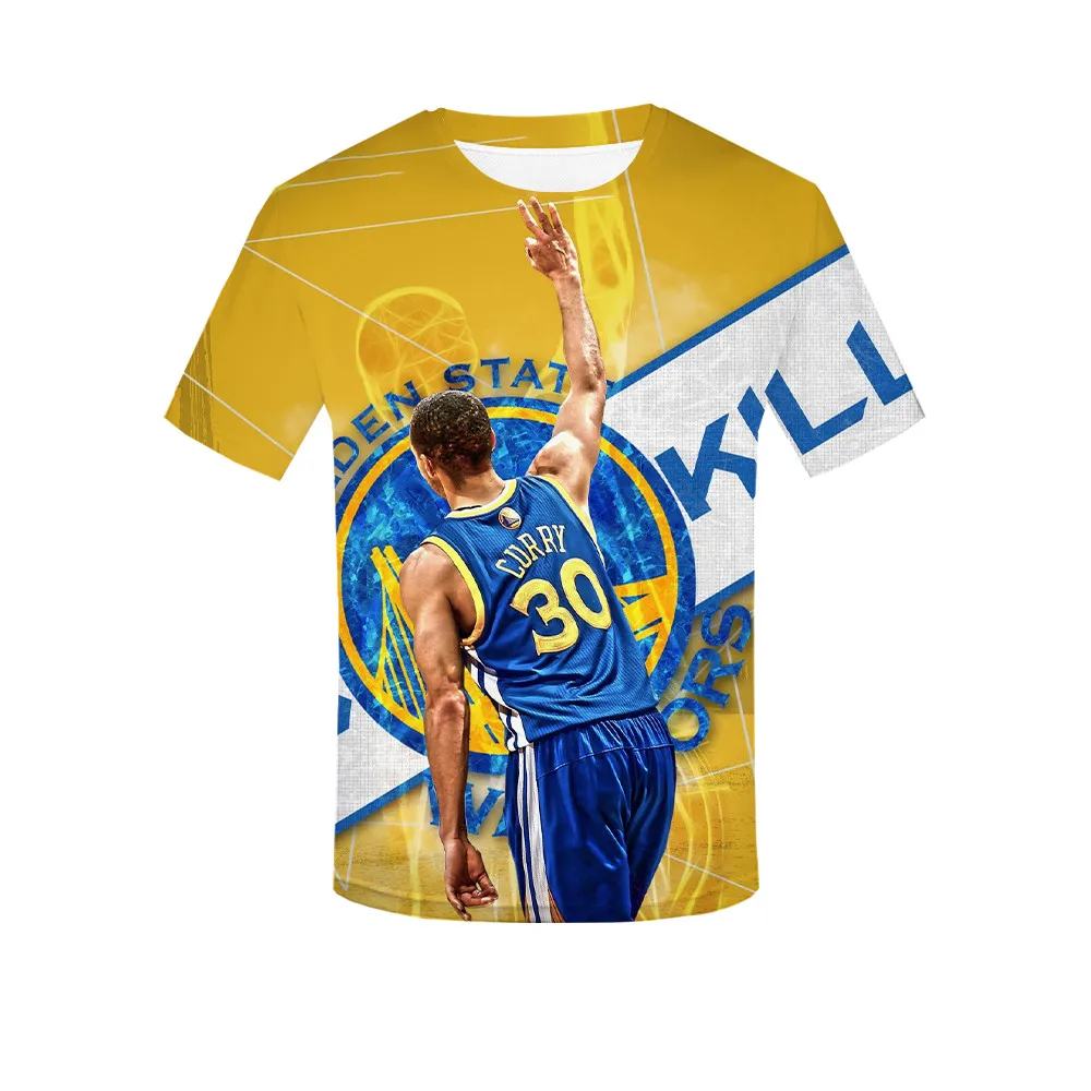 Новинка баскетбольная Футболка со звездами Стивеном карри 3d Рисунок мужская и