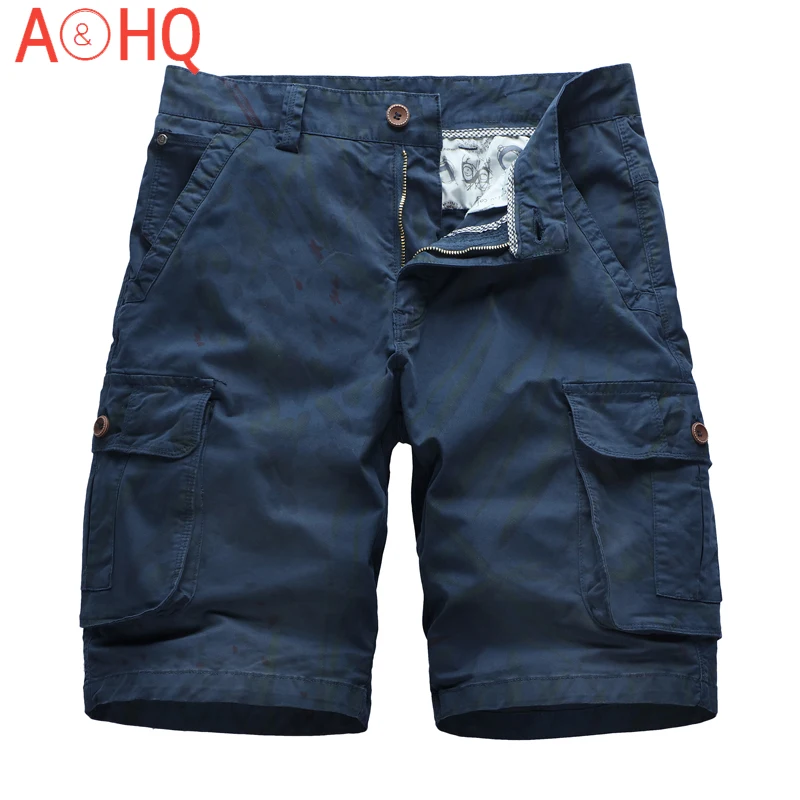 Шорты мужские летние хлопковые, повседневные Бермуды, тактические короткие штаны с принтом теней, 2021