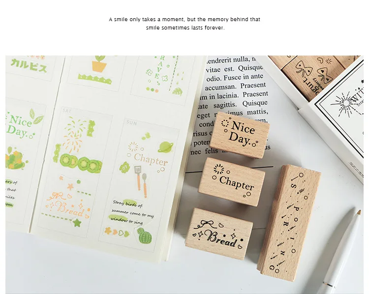 11pcs/set Vintage star sky english stamp DIY wooden rubber stamps for scrapbooking stationery scrapbooking standard stamp