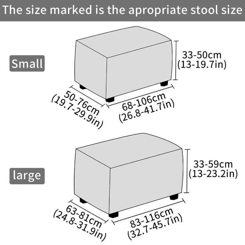 

Jacquard Stool Cover Stretch Rectangular Footrest Covers Spandex Seat Case All Inclusive Chair Protector Removable Slipcover
