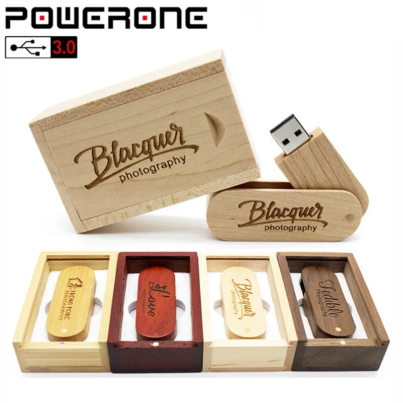 Деревянный портативный USB флеш накопитель POWERONE 3 0 4 ГБ 8 16 32 64 карта памяти с