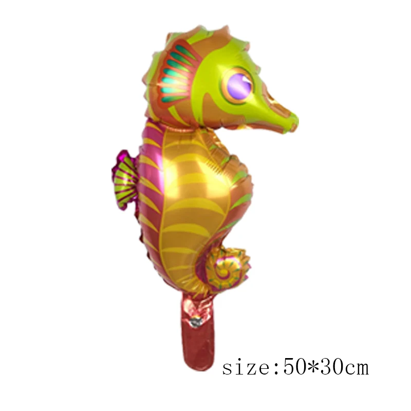 MN02002 Hippocampus Воздушные шары из фольги для мини-рыб, омаров, морских животных, 5 шт., воздушные шары для морского океана, Babyshower, морские украшения для тематических вечеринок, детский подарок - Цвет: MN02002 Hippocampus