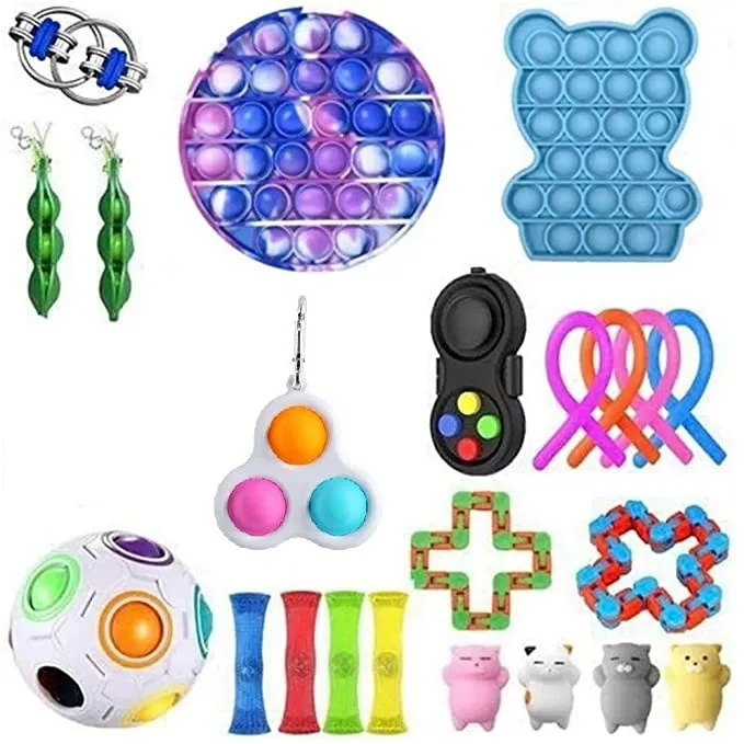 

Fidget Toys Anti Stress Set Stretchy Strings PopsIt Popit Gift Pack Adults Children Squishy Sensory Antistress Relief Figet Toys