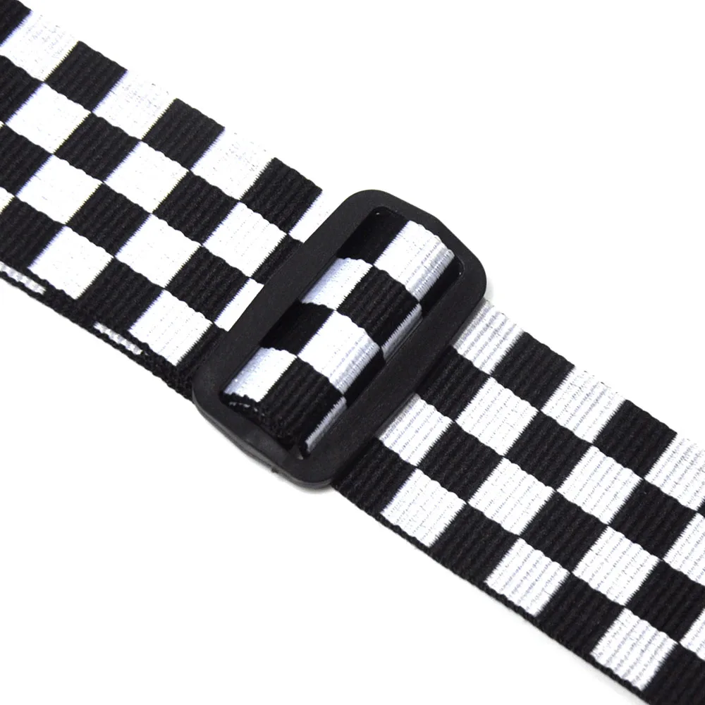 5 см в ширину черный белый бас-гитара клетчатый квадратный хлопок с кожаной