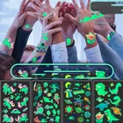 Наклейки-татуировки светящиеся для детей, временные искусственные татуировки, светящаяся паста на лицо, руку, ногу, для детей, боди-арт наклейка с русалкой