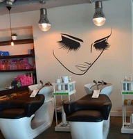 removable fashion home decor vinyl wall art decals sticker beauty lashes spa salon sticker women face eyes decal