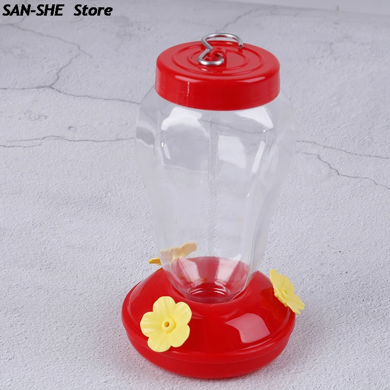 

1pcs Plastics Bird Water Feeder Bottle Hanging Hummingbird Feeder Garden Outdoor Plastic Flower Iron Hook Bird Feeder
