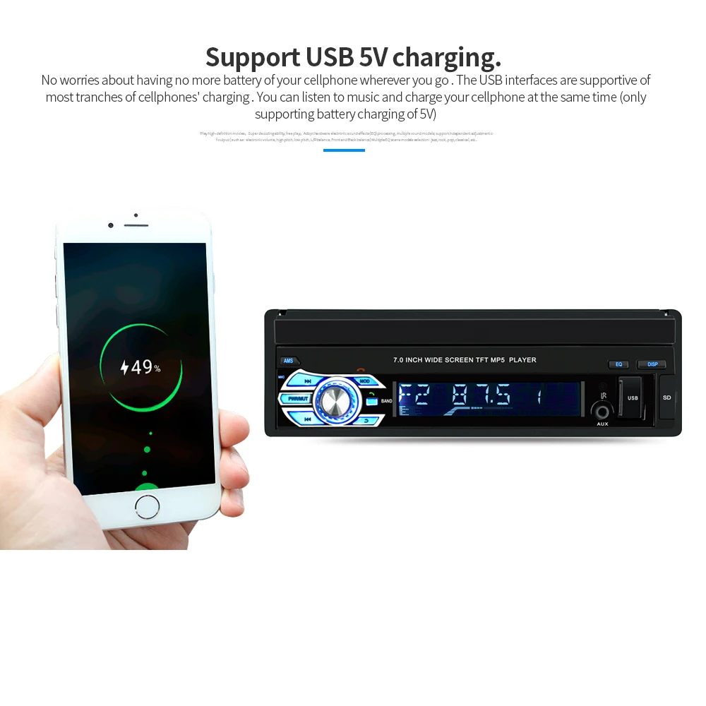 LTBFM 1din автомобильный проигрыватель с радио и GPS " HD выдвижной сенсорный экран автомобиля стерео Универсальный авторадио FM видео плеер MP5 Bluetooth USB
