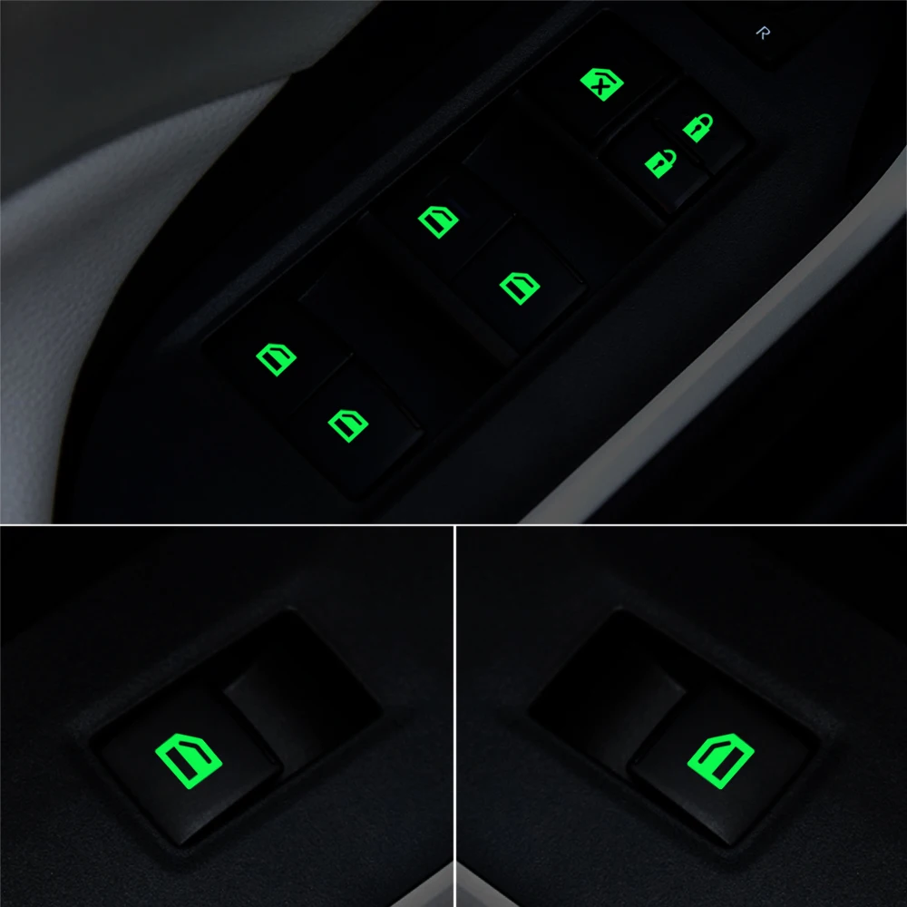 Автомобильный стикер переключателя окон, светящийся, для Peugeot 206 207 208 307 308 407 408 2008 Citroen C4 C5 C3 C4L ON.