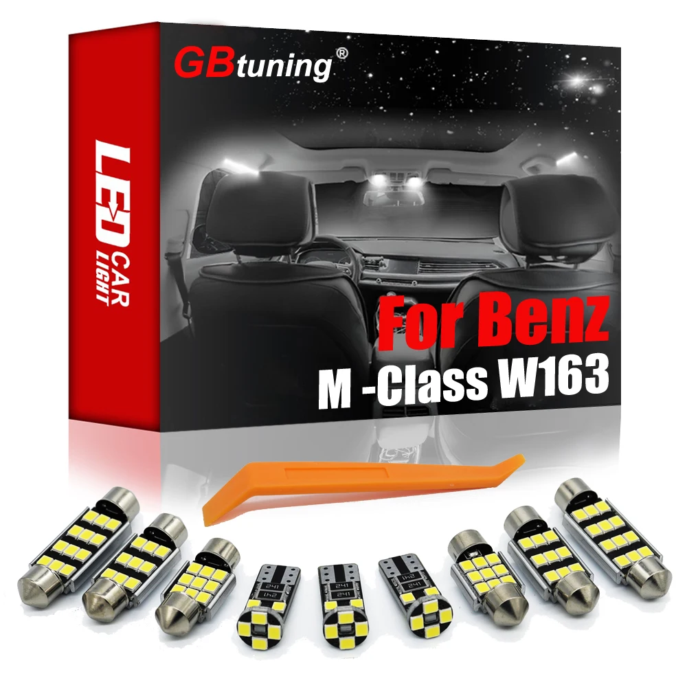 

GBtuning светодиодная интерьерная с Canbus светильник комплект 19 шт для Mercedes Benz ML класса W163 ML320 ML350 ML500 (98-05) автомобиль для чтения лампа багажника