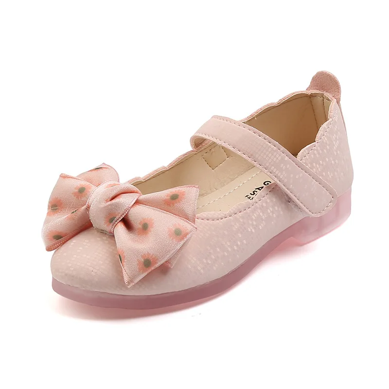 

1-6 Year 2020 NEW Toddler Leather Shoes Flower Bow Girl Shoes Fashion Princess Dress Leather Shoes For Kids Low-Heeled Baby Shoe