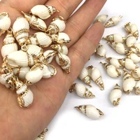 5pcs natural shell conch shape pendant for jewelry making diy bracelet necklaces accessories for women size 10x18 15x25mm