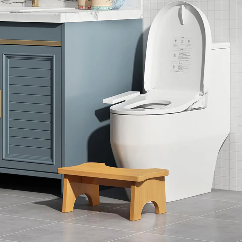 

1pc Household Footstool Stable Wooden Toilet Stool Home Children Step Stool