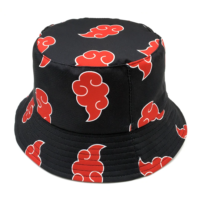

Printed Bucket Hat Red Lucky Cloud Women Men Panama Bucket Cap Flat Visor Fisherman Hat Travel Sun Hat