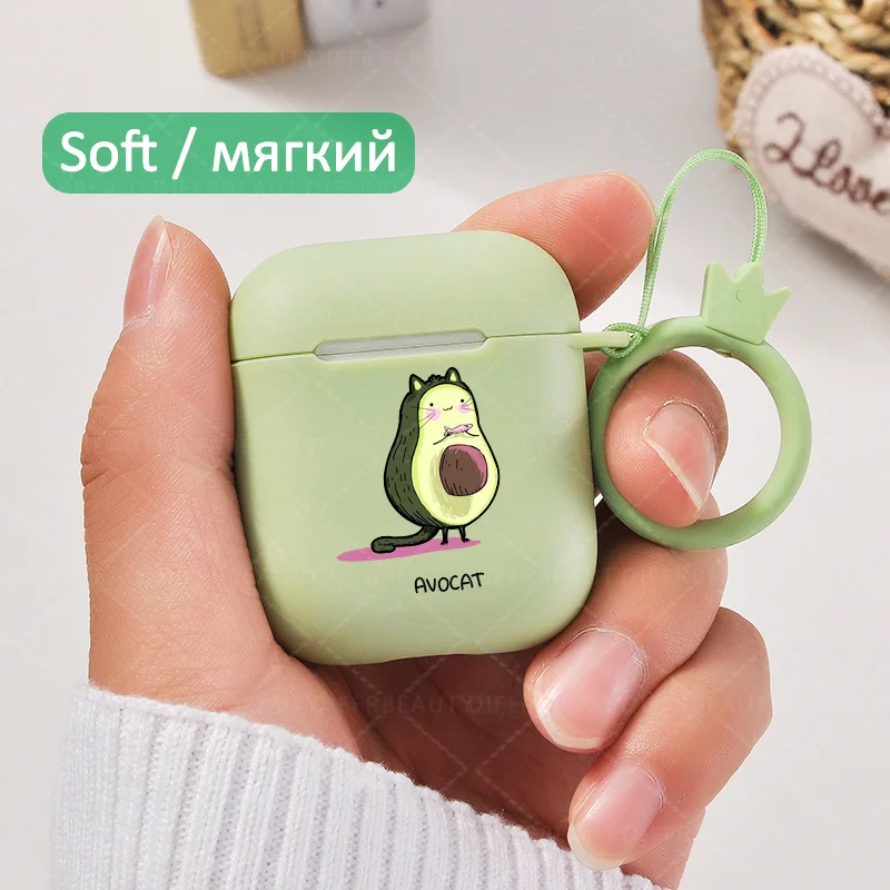 Милый чехол для Apple airpods Pro с забавным мультяшным авокадо наушников Airpods 1 2 мягкий