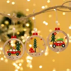 Новогодний деревянный шар для автомобиля, рождественские украшения, подвеска на елку лося, натуральное дерево, Рождественское украшение для дома, Рождество 2021