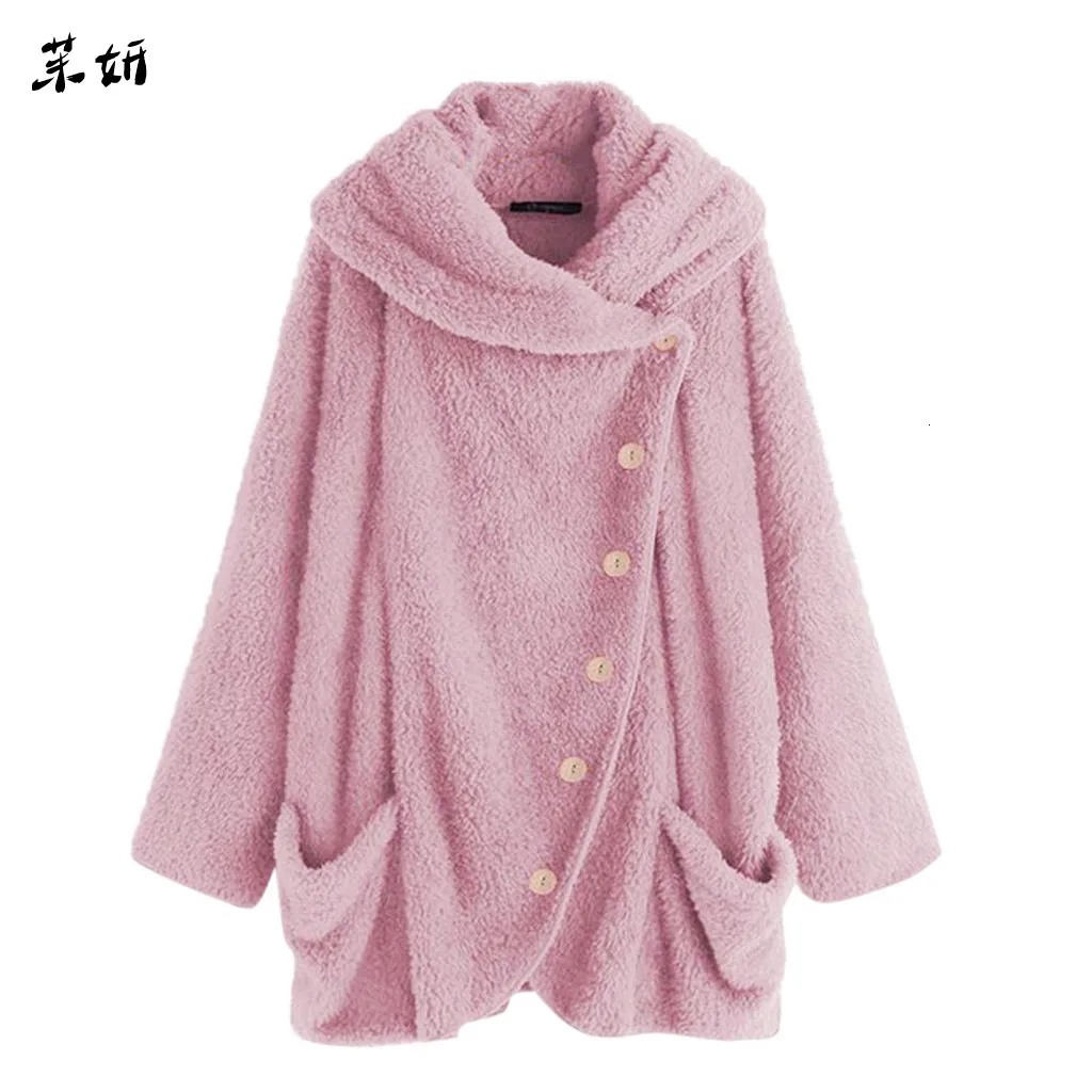 Женские плюшевые пальто большого размера однотонная водолазка большие женские