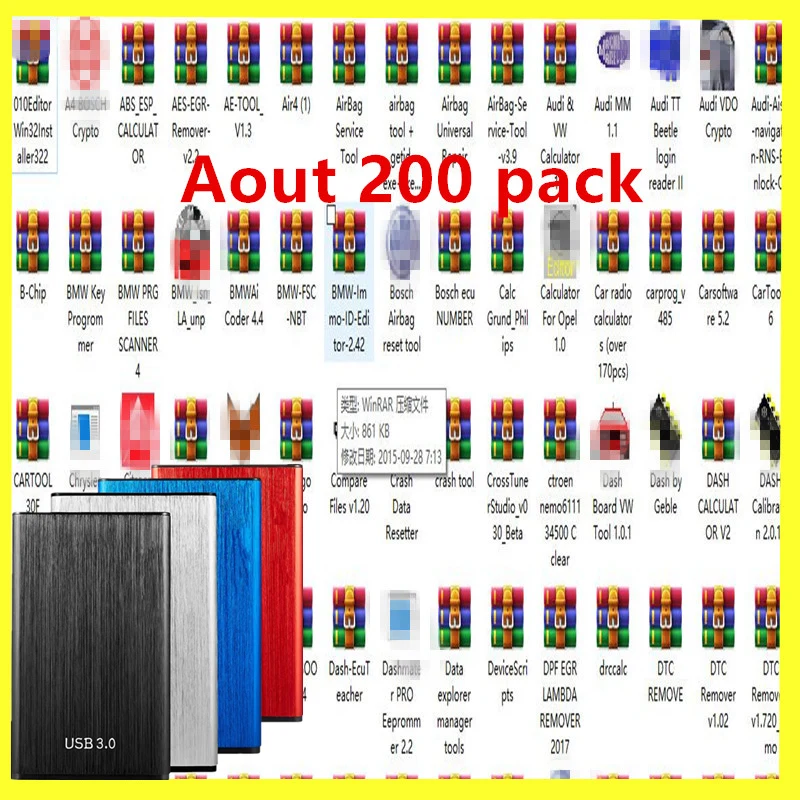 Лидер продаж! Комплект из 200 программного обеспечения для настройки ECU в 1 MEGA Pack