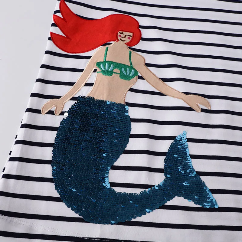 Платье для маленьких девочек DXTON с коротким рукавом расшитое блестками героями