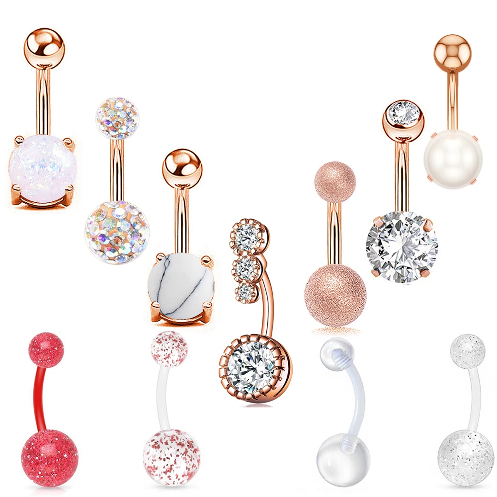 Женское кольцо пупка из нержавеющей стали 316L 1 шт.|Украшения для тела| |