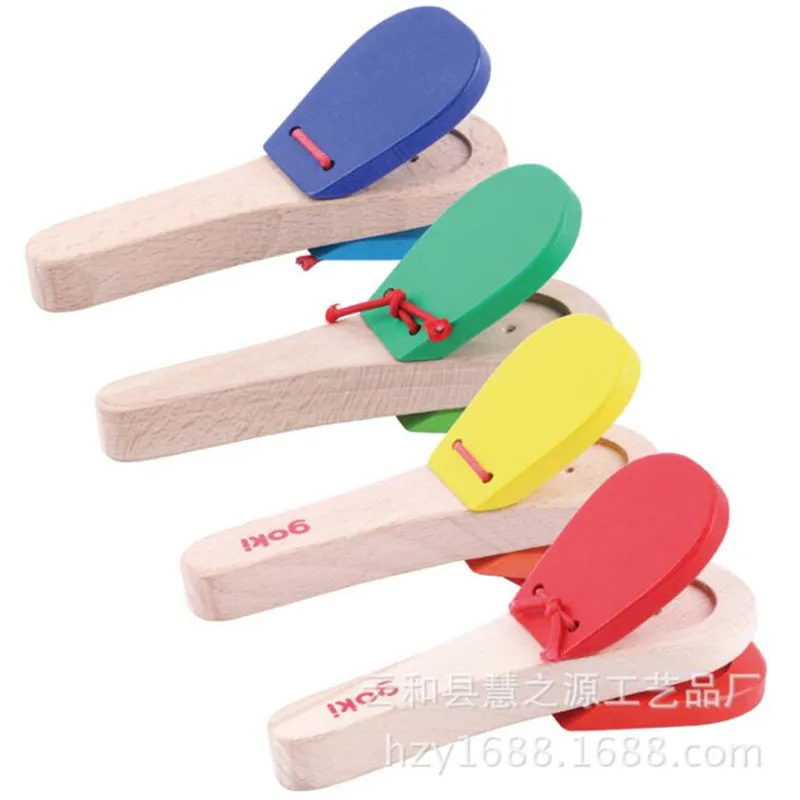 

Wooden Percussion Handle Clapping Castanets Board for Baby Musical Instrument Preschool Early Educational Toys