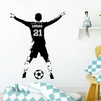 Personalized Football Name Number Wall Decal Sports Baby Boys Girls Name Vinyl Stickers Bedroom Interior Art Decoration Z753