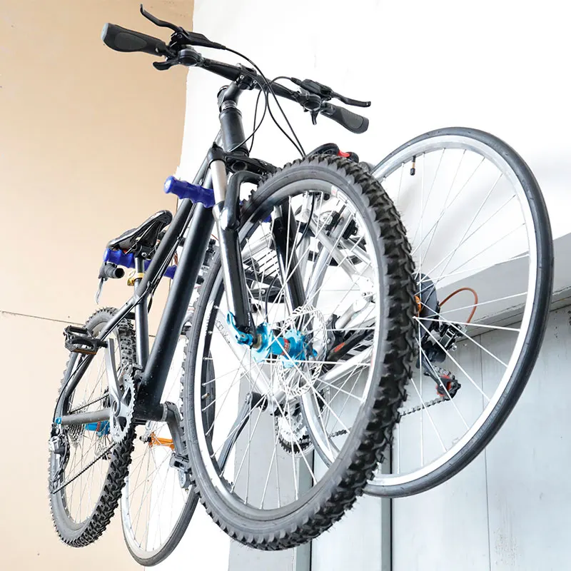 

70KGS Capacity Bicycle Wall Mount for 2 Bicycles Load Heavy Duty Foldable Shape Steel Rack W/ Stainless Expansion Bolts