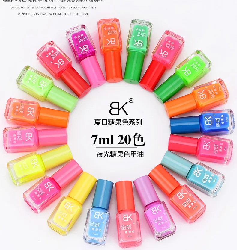 Симпатичный яркий цвет флуоресцентный ноготь лак неоновый светящаяся краска для
