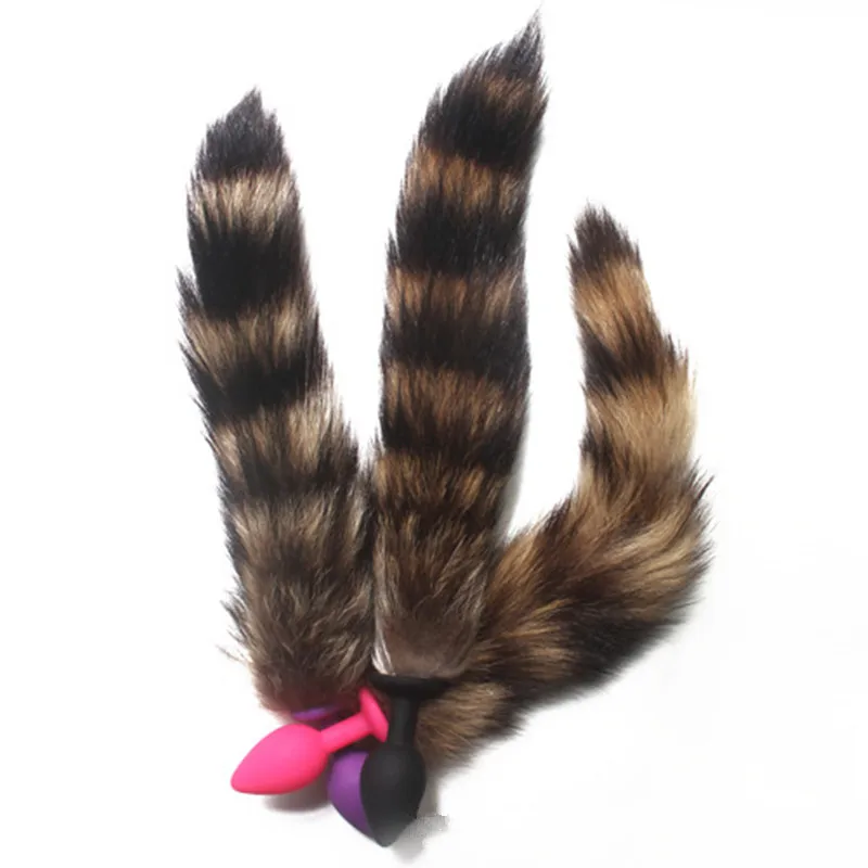 Intimate Sex Games Raccoon Artificial Fur Fox Tail RolePlay Metal Anal Plug Dog | Toys
