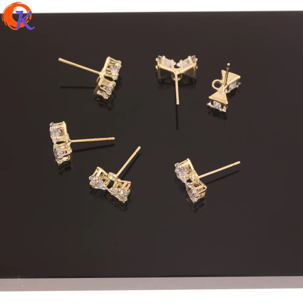 

Cordial Design 100Pcs 6*11MM Earrings Stud/Hand Made/Bowknot Shape/Rhinestone Claw/DIY Earrings Making/Jewelry Accessories