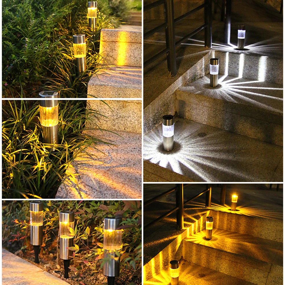 

6pcs Solar Candle Lamp Lawn Lamp Courtyard Garden Outdoor Decoration LED IP65 Waterproof Ground Plug Night Light