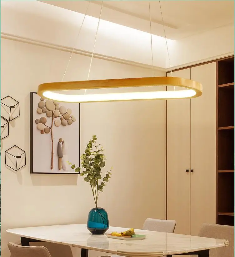 Nordic log restaurant bar chandelier simple Japanese LED fashion creative personality study circle dining room lamp | Лампы и