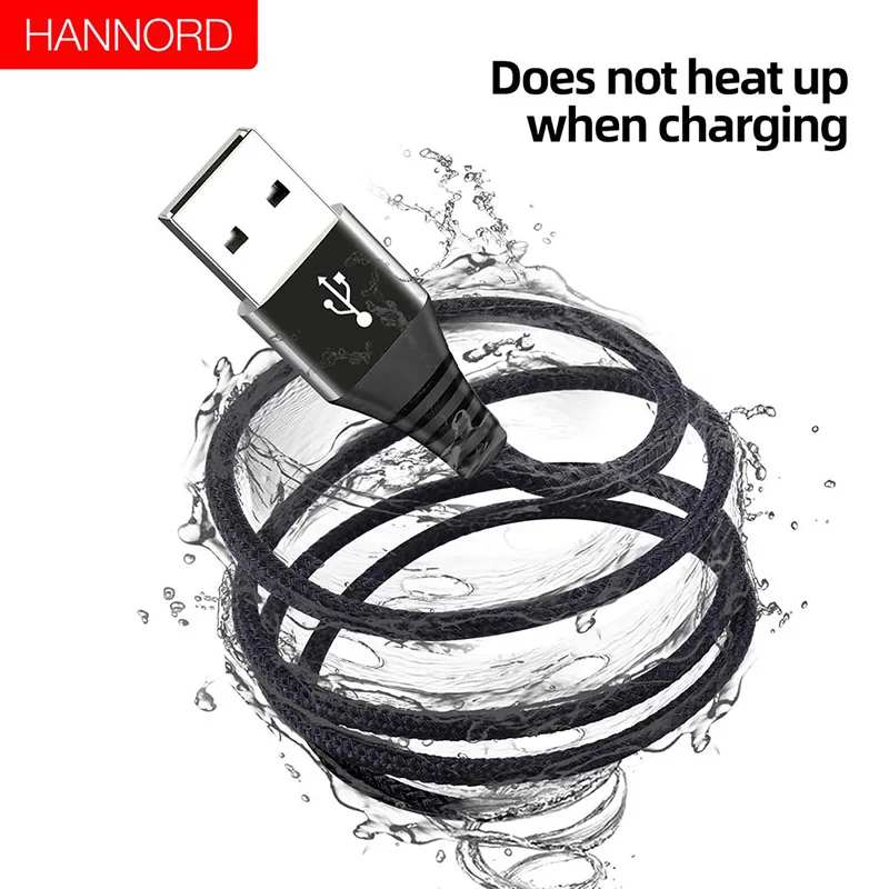 HANNORD Micro USB кабель для быстрой зарядки 1,2 A Светодиодный индикатор 1,8/м данных Syn нейлоновый плетеный шнур для зарядки телефона Android