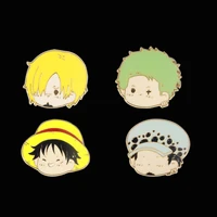 anime one piece enamel pin brooch cute luffy zoro sanji law badge brooch backpack hat accessories fans gift cocpaly props